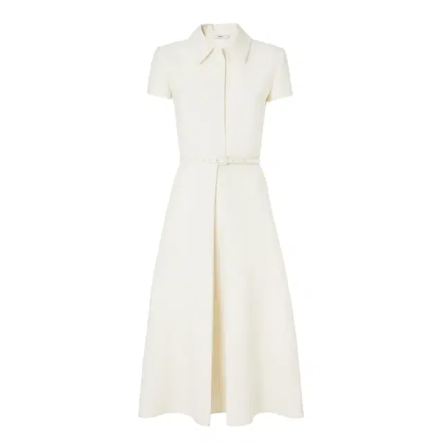 Long A-line dress with adaptable and well-balanced volumes