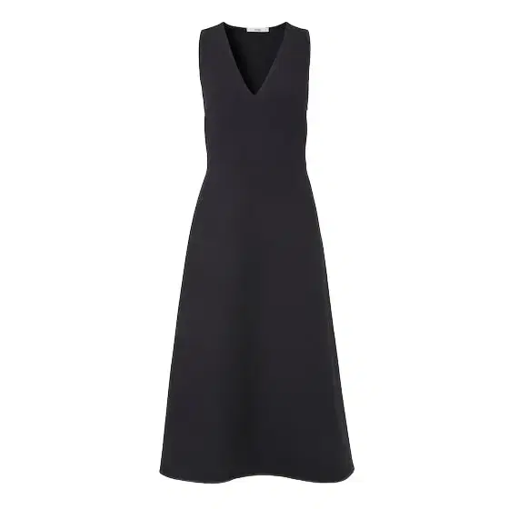 Midi dress with a flowing A-line silhouette that follows