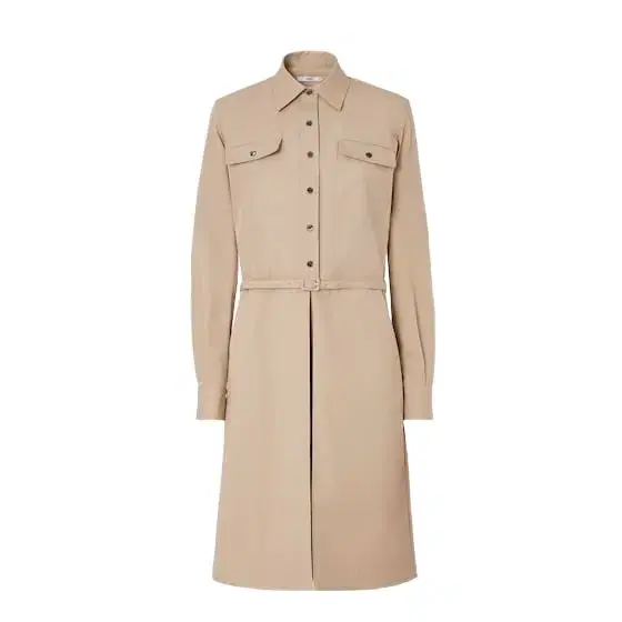 reinterprets the classic trench coat fabric with