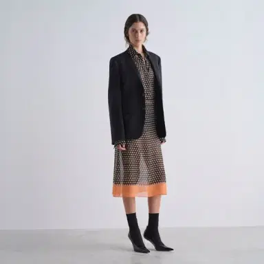Fendi Flowing midi shirt dress in silk georgette with | Thumbnail 4 Fendi Flowing midi shirt dress in silk georgette with | Thumbnail 4