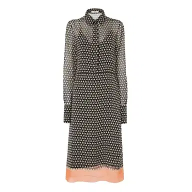 Fendi Flowing midi shirt dress in silk georgette with | Thumbnail 1 Fendi Flowing midi shirt dress in silk georgette with | Thumbnail 1