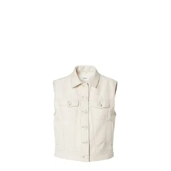Fendi Short Selleria denim gilet in an organic cotton and linen