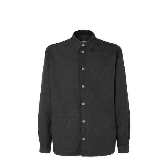 Fendi A long-sleeved blouson made from black FF Zucca jacquard