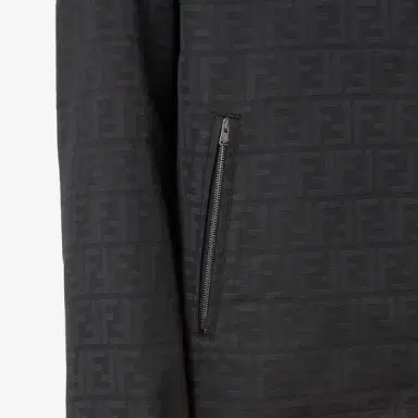 Fendi Drawstring hood blouson made from black FF Zucca jacquard | Thumbnail 3