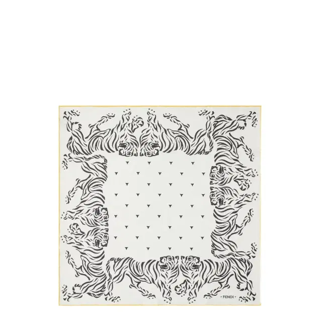Square foulard with an archive Tiger motif printed with Square foulard with an archive Tiger motif printed with