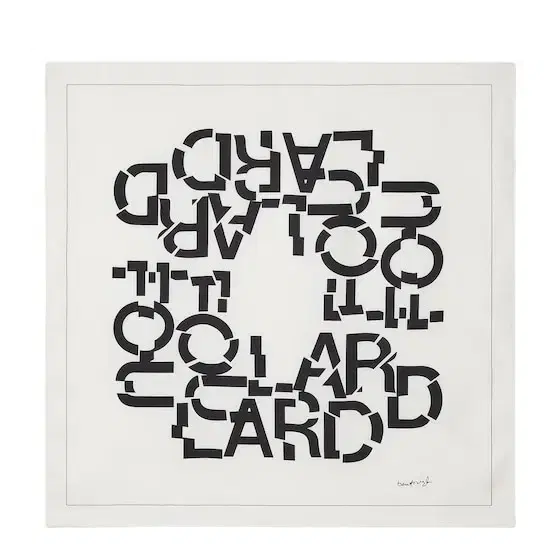Square foulard, part of the collection, inspired by