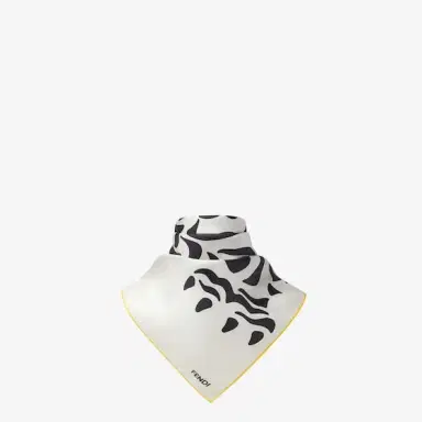Fendi Square foulard decorated at the centre with an oversized | Thumbnail 3 Fendi Square foulard decorated at the centre with an oversized | Thumbnail 3