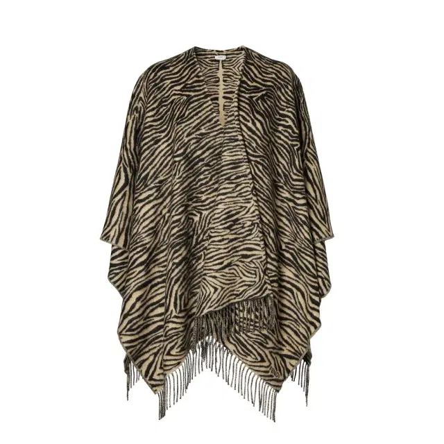 Fendi Poncho with archival Tiger animalier motif, finished