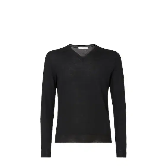 Slim-fit long-sleeved jumper with a V-neck, customised