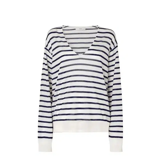 Fendi Nautical-inspired jumper with a deep V-neck and wide