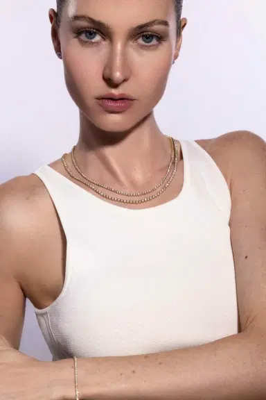 WITH LOVE TRAVEL Lab Grown Diamond Petite Bezel Necklace - 5ct | Thumbnail 5