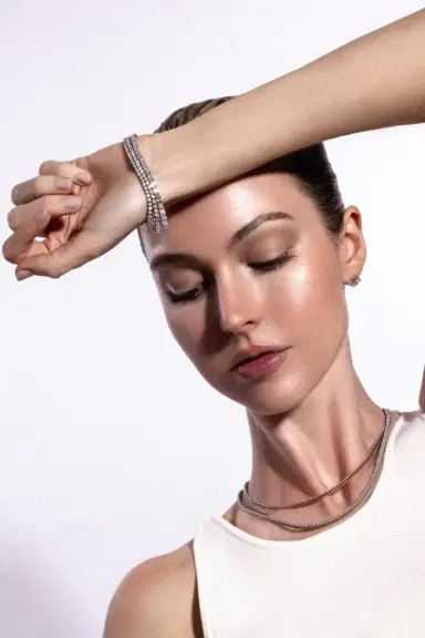 WITH LOVE TRAVEL Lab Grown Diamond Petite Prong Tennis Bracelet - 2ct | Thumbnail 7