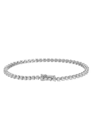 WITH LOVE TRAVEL Lab Grown Diamond Petite Prong Tennis Bracelet - 2ct | Thumbnail 9