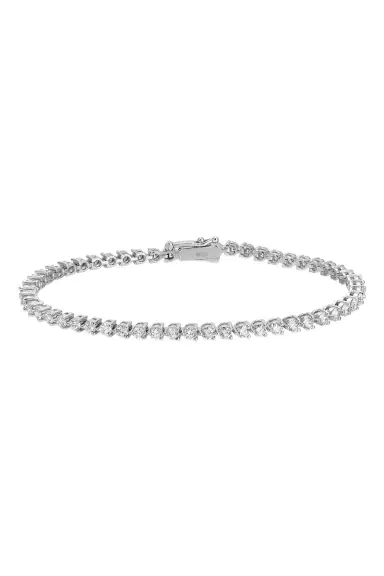 WITH LOVE TRAVEL Lab Grown Diamond Petite Prong Tennis Bracelet - 2ct | Thumbnail 1