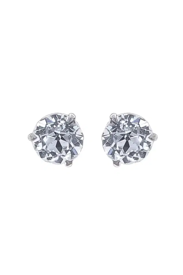 WITH LOVE TRAVEL Lab-Grown Diamond Martini Prong Stud Earrings - 3ct - White Gold