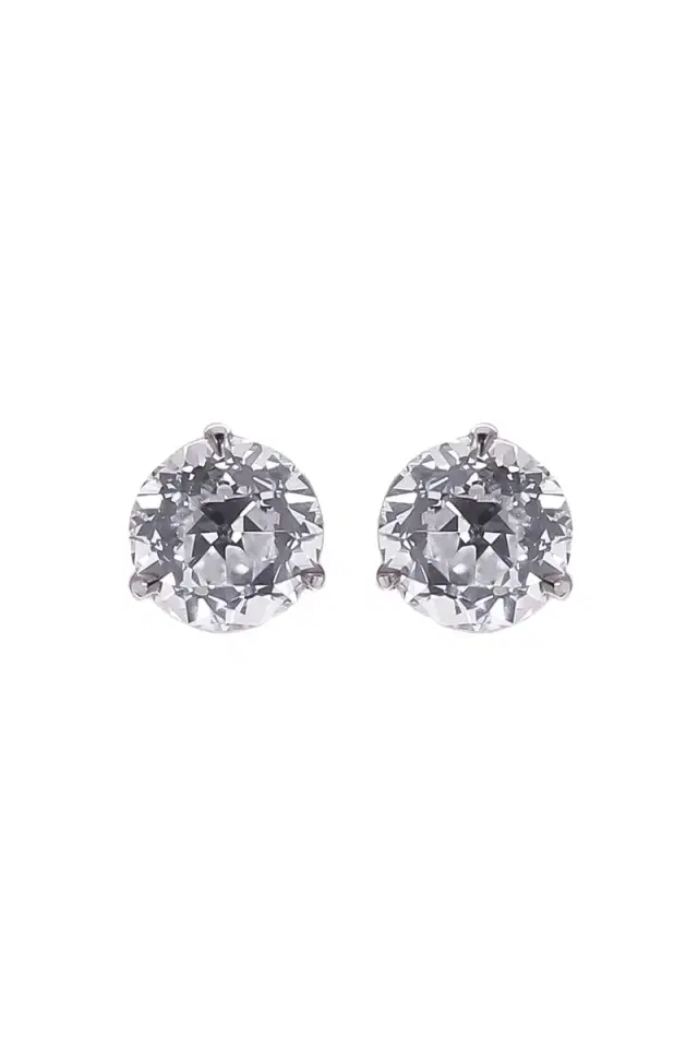WITH LOVE TRAVEL Lab-Grown Diamond Martini Prong Stud Earrings - 4ct - White Gold