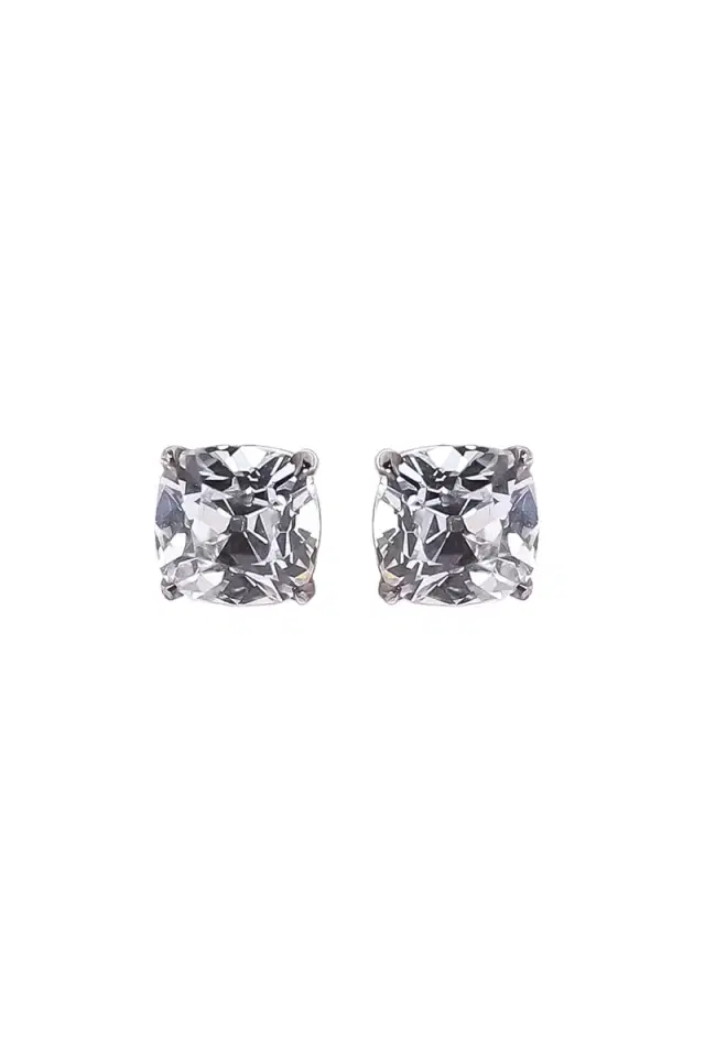 WITH LOVE TRAVEL Lab-Grown Diamond Old Mine Prong Stud Earrings - 3ct - White Gold