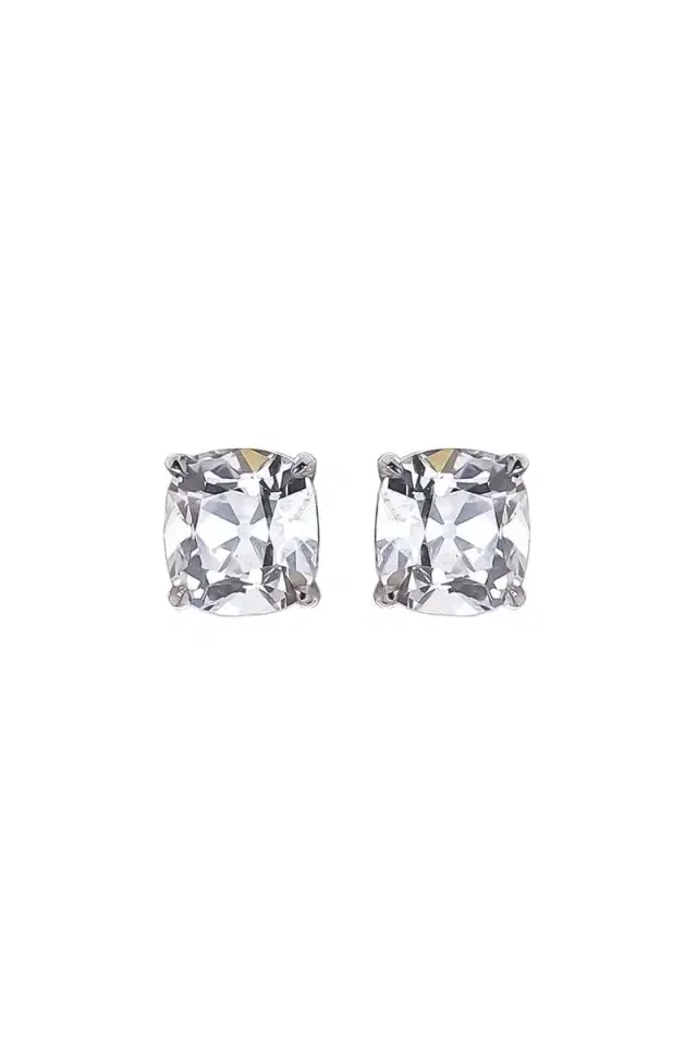 WITH LOVE TRAVEL Lab-Grown Diamond Old Mine Prong Stud Earrings - 4ct - White Gold