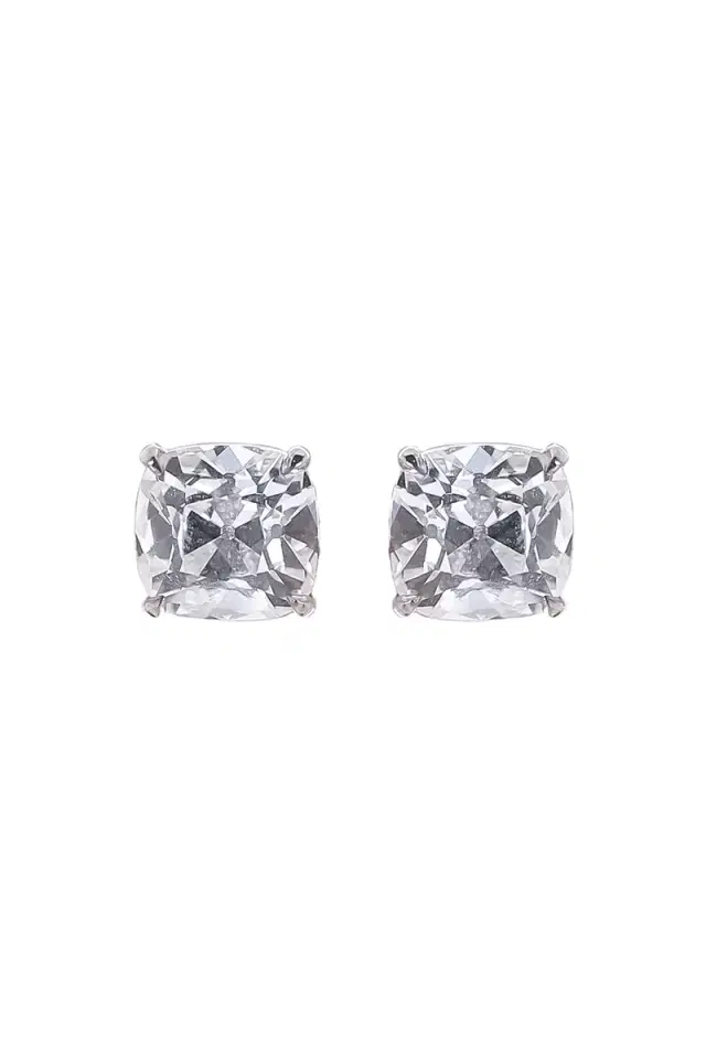 WITH LOVE TRAVEL Lab-Grown Diamond Old Mine Prong Stud Earrings - 6ct - White Gold