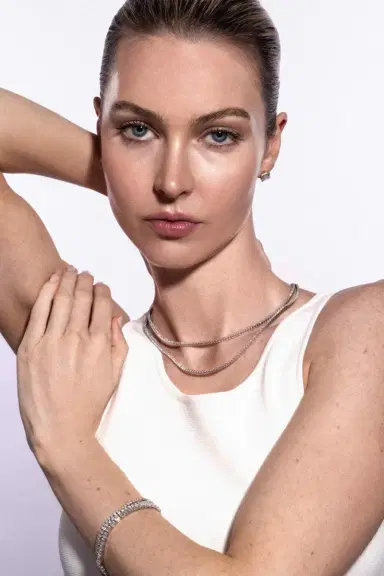 WITH LOVE TRAVEL Lab-Grown Diamond Tennis Necklace - 5ct | Thumbnail 6