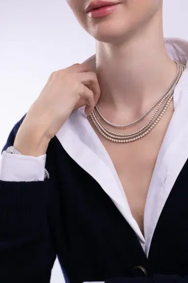 WITH LOVE TRAVEL Lab-Grown Diamond Tennis Necklace - 6ct | Thumbnail 2