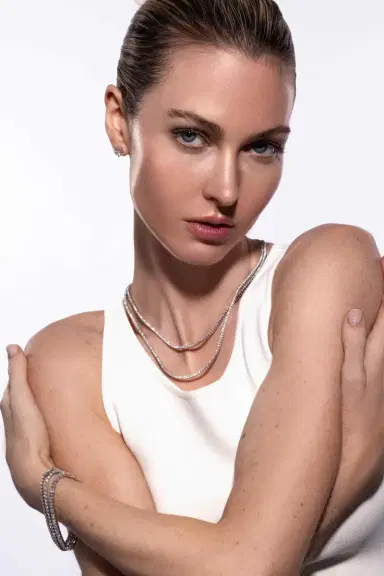 WITH LOVE TRAVEL Lab-Grown Diamond Tennis Necklace - 6ct | Thumbnail 5