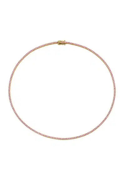Sydney Evan Light Pink Sapphire Tennis Necklace | Thumbnail 1