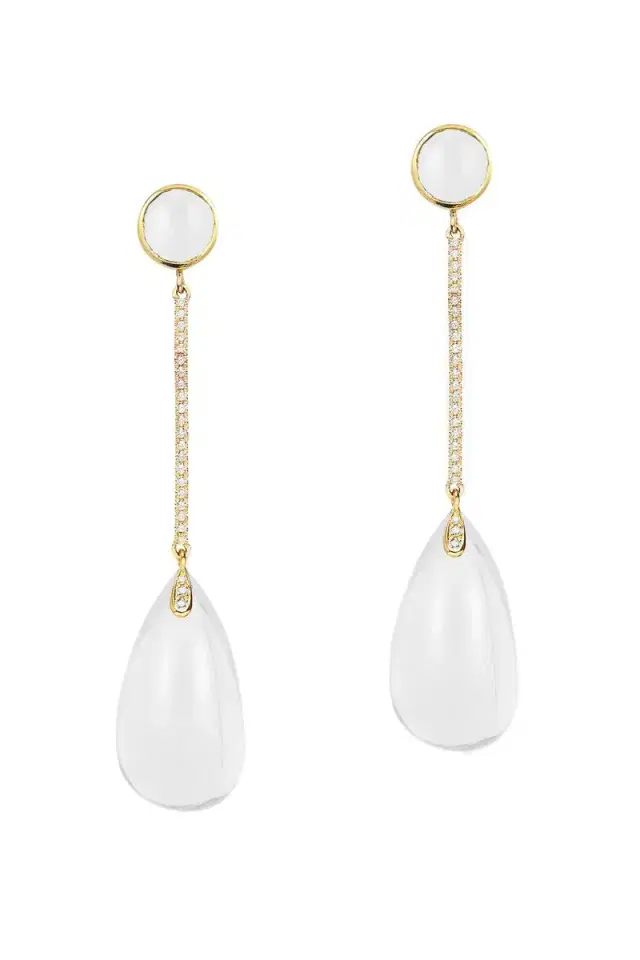 GOSHWARA Moon Quartz Cushion Naughty Moon Quartz Earrings