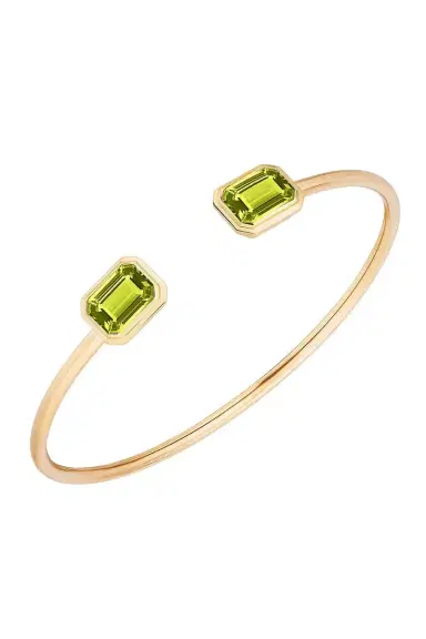 GOSHWARA Peridot Round Flexible Manhattan Bangle Bracelet | Thumbnail 5