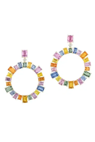 GOSHWARA Sapphire Multi Limited Edition Hoop Earrings | Thumbnail 1 GOSHWARA Sapphire Multi Limited Edition Hoop Earrings | Thumbnail 1