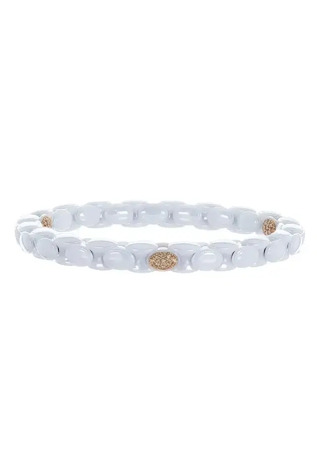 ROBERTO DEMEGLIO Three Diamond White Anaconda Bracelet