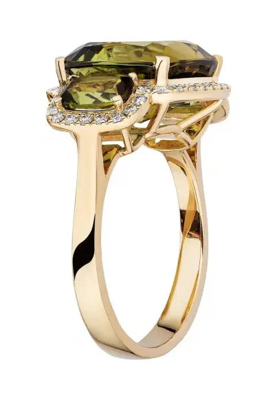 GOSHWARA Tourmaline Three Stone G-One Ring | Thumbnail 5