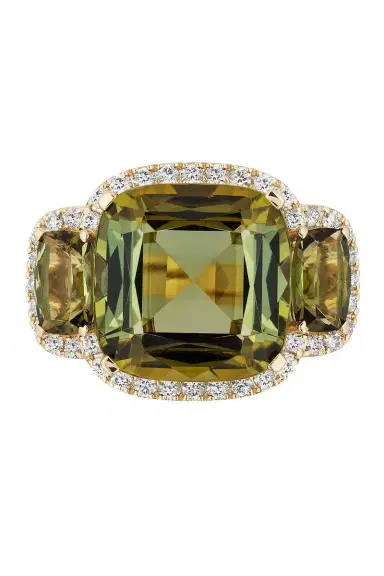 GOSHWARA Tourmaline Three Stone G-One Ring | Thumbnail 1