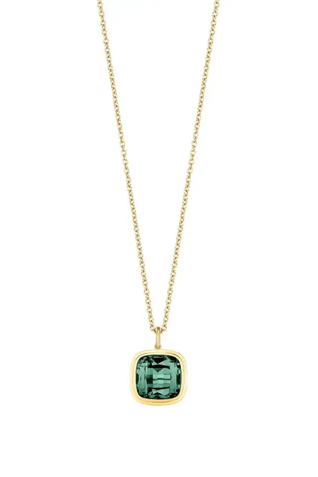GOSHWARA Tourmanline Cushion Pendant G-One Necklace