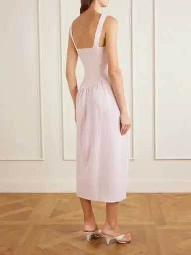 Altuzarra Lollie Ribbed And Woven Midi Dress | Thumbnail 3 Altuzarra Lollie Ribbed And Woven Midi Dress | Thumbnail 3