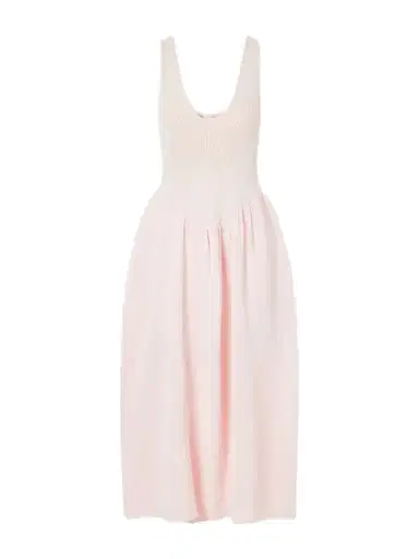 Altuzarra Lollie Ribbed And Woven Midi Dress | Thumbnail 1 Altuzarra Lollie Ribbed And Woven Midi Dress | Thumbnail 1