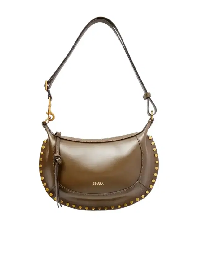 Isabel Marant Oskan Moon Studded Leather Shoulder Bag