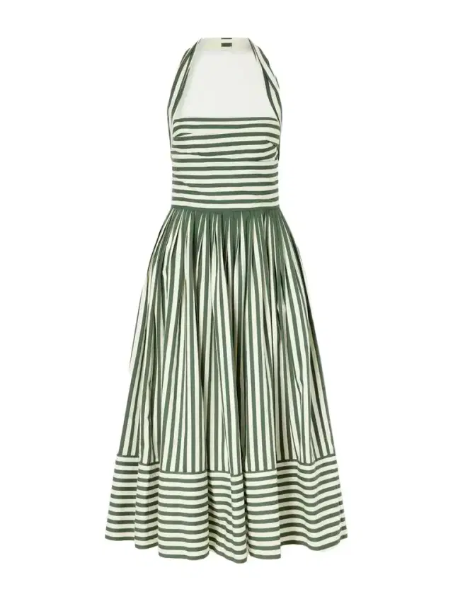 Carolina Herrera Striped Cotton-blend Midi Dress
