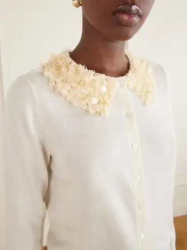 Ulla Johnson Anna Embellished Merino Wool Cardigan | Thumbnail 4