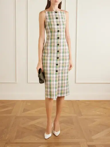 Carolina Herrera Checked Woven Midi Dress | Thumbnail 2 Carolina Herrera Checked Woven Midi Dress | Thumbnail 2