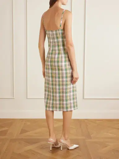 Carolina Herrera Checked Woven Midi Dress | Thumbnail 3 Carolina Herrera Checked Woven Midi Dress | Thumbnail 3