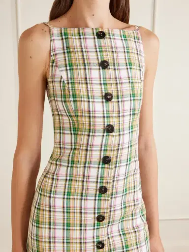 Carolina Herrera Checked Woven Midi Dress | Thumbnail 4 Carolina Herrera Checked Woven Midi Dress | Thumbnail 4