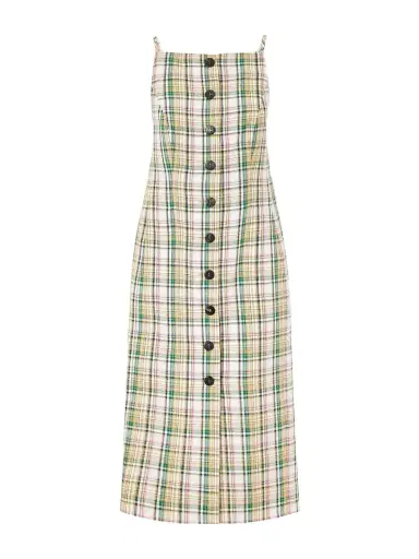 Carolina Herrera Checked Woven Midi Dress | Thumbnail 1 Carolina Herrera Checked Woven Midi Dress | Thumbnail 1