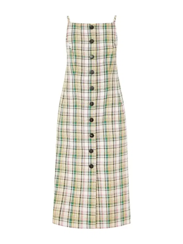 Carolina Herrera Checked Woven Midi Dress