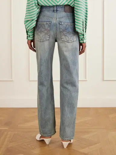 Loewe Anagram-embroidered Mid-rise Wide-leg Jeans | Thumbnail 4 Loewe Anagram-embroidered Mid-rise Wide-leg Jeans | Thumbnail 4