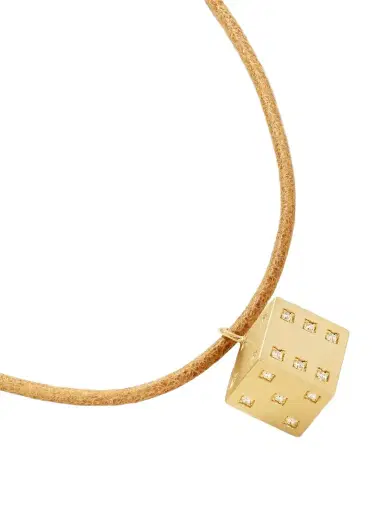 Marie Lichtenberg Dado 18-karat Gold, Diamond And Leather Necklace | Thumbnail 1