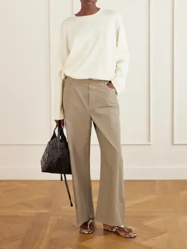 LESET Kyoto Cotton-poplin Low-rise Wide-leg Pants | Thumbnail 2 LESET Kyoto Cotton-poplin Low-rise Wide-leg Pants | Thumbnail 2