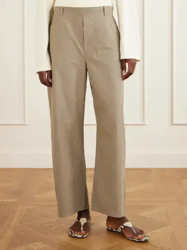 LESET Kyoto Cotton-poplin Low-rise Wide-leg Pants | Thumbnail 3 LESET Kyoto Cotton-poplin Low-rise Wide-leg Pants | Thumbnail 3