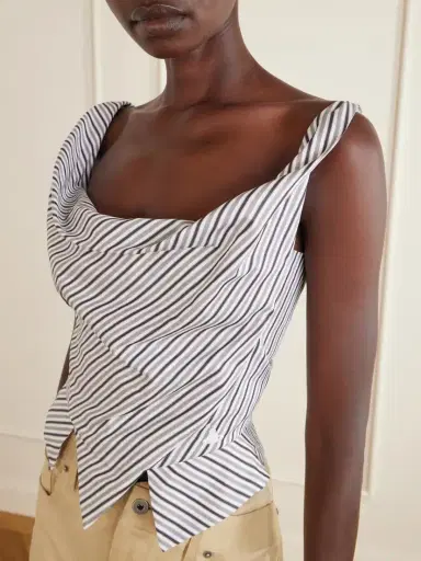 Vivienne Westwood Sunday Asymmetric Striped Cotton-poplin Blouse | Thumbnail 4 Vivienne Westwood Sunday Asymmetric Striped Cotton-poplin Blouse | Thumbnail 4