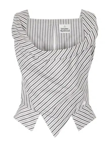 Vivienne Westwood Sunday Asymmetric Striped Cotton-poplin Blouse | Thumbnail 1 Vivienne Westwood Sunday Asymmetric Striped Cotton-poplin Blouse | Thumbnail 1